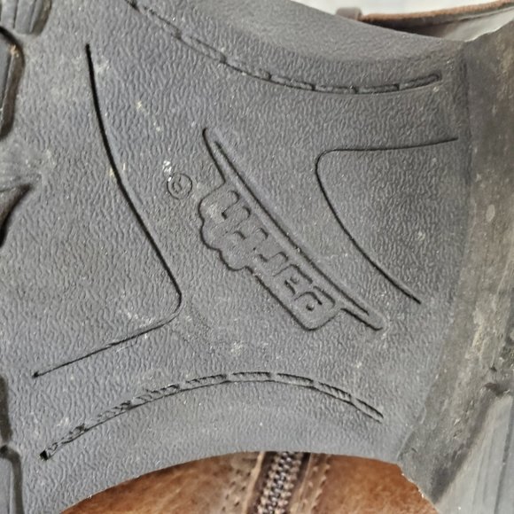 Earth Jericho Leather Moto Biker Ankle Boots Chesnut Brown Ombre Size 10 - Picture 14 of 14